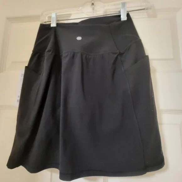 New with Tags ATHLETA BLACK SALUTATION STASH HIGH RISE 16 1/2 SKORT XXS - Picture 7 of 7